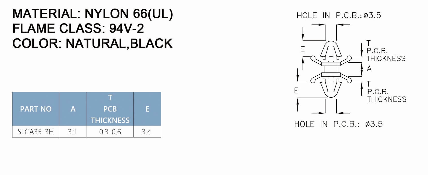 PCB Standoff SLCA35-3H